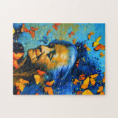 蝶のある老婦人 ジグソーパズル (横)