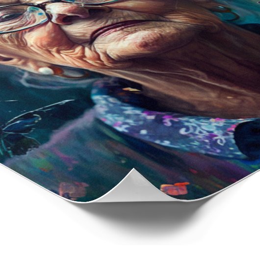 蝶のある老婦人 ポスター (角)