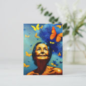 蝶のある老婦人 ポストカード (スタンド正面)