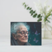 蝶のある老婦人 ポストカード (スタンド正面)