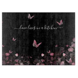 蝶のある花畑 カッティングボード