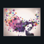 蝶のいる女性 ポストカード<br><div class="desc">髪に色とりどりの蝶のいる女性</div>