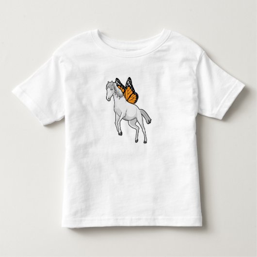 蝶のいる馬 トドラーTシャツ (正面)