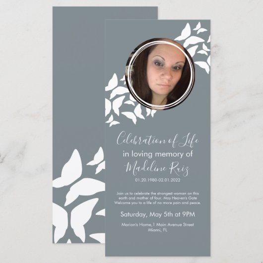 蝶のお祝いの写真 (正面/裏面)