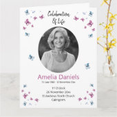 蝶のお祝い カード (黄色い花)