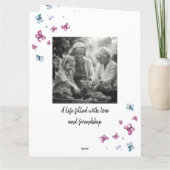 蝶のお祝い カード (裏面)