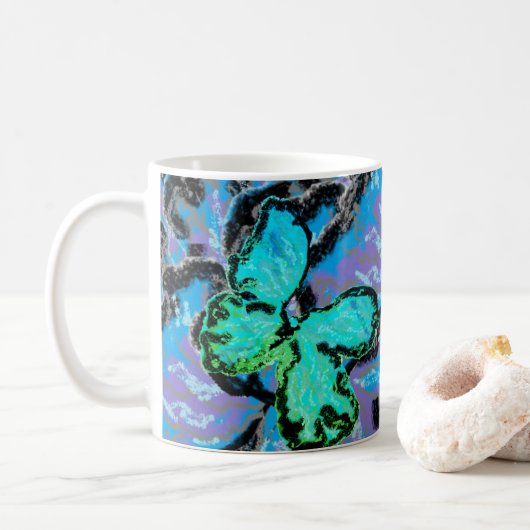 蝶のくもの巣を吸う コーヒーマグカップ (ドーナツ)