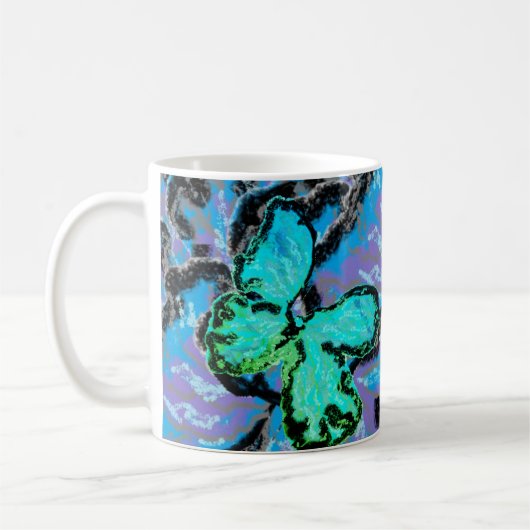 蝶のくもの巣を吸う コーヒーマグカップ (左)