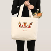 蝶のついたダンスのサインをカスタマイズ ラージトートバッグ (正面(商品))
