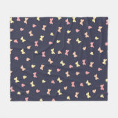 蝶のなびき フリースブランケット (正面(横))