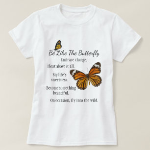 蝶のような(昆虫)オオカバマダラ、モナーク型Tシャツ Tシャツ