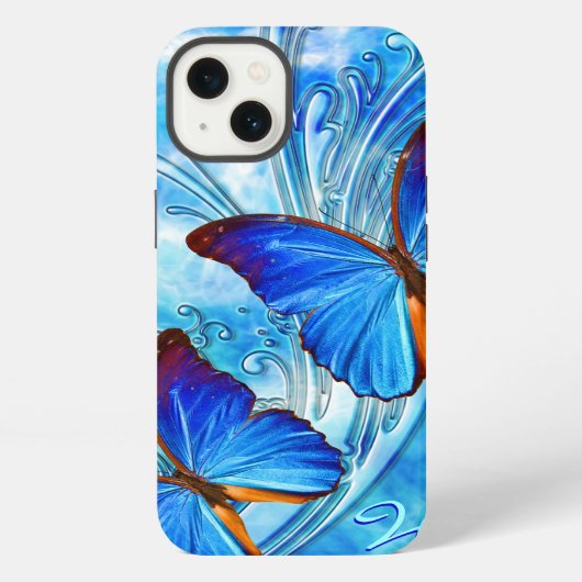 蝶のアート 37種類のデザイン iPhoneケース (裏面)