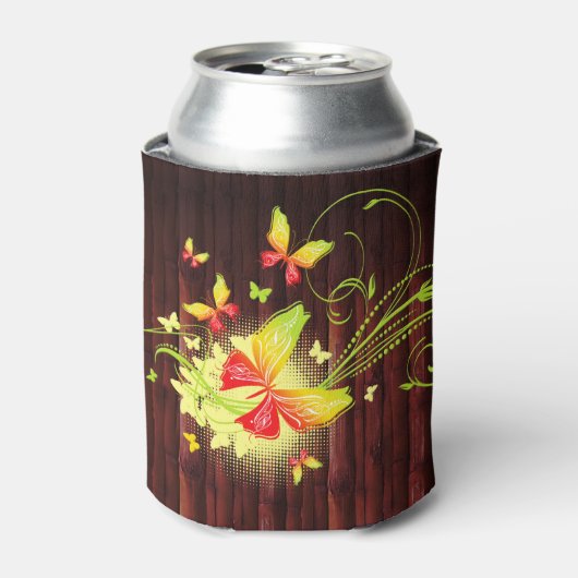 蝶のアート 5A 缶クーラー (缶正面)