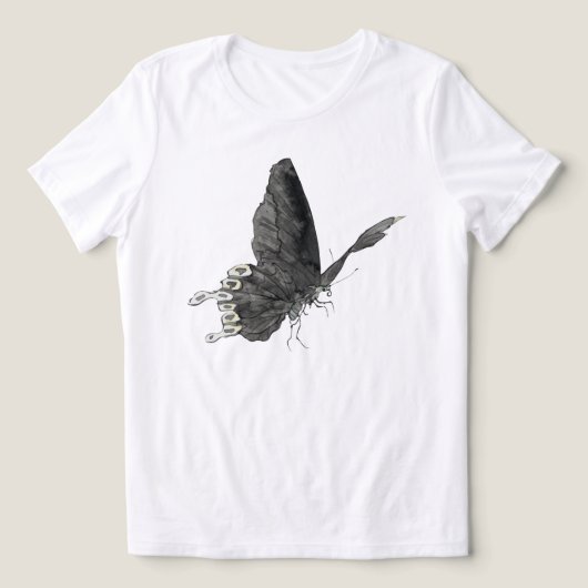 蝶のイラストが可愛いグラフィック トライブレンドＴシャツ (デザイン正面)