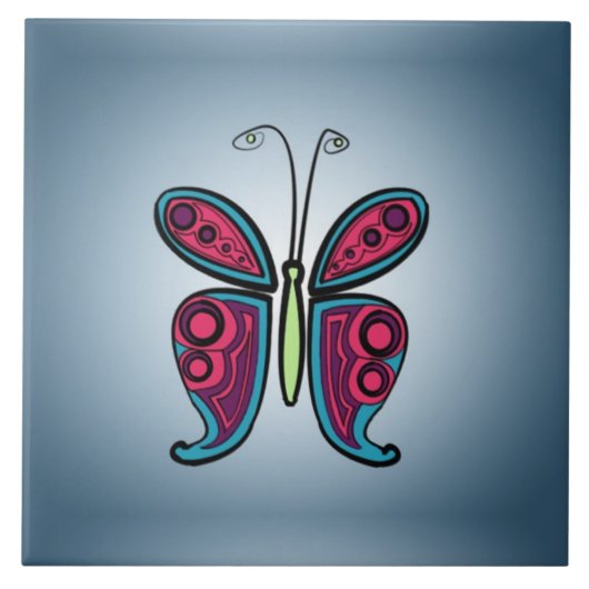 蝶のイラスト タイル (正面)