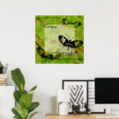 蝶のインスピレーションの恵みと感謝 ポスター (ホームオフィス)