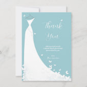 蝶のウェディングドレス ブライダルシャワー 感謝 招待状 (正面)