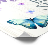 蝶のウェルカムサイン ブライダルシャワー ポスター (角)