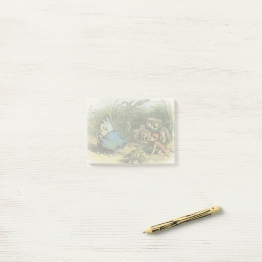 蝶のエルフアートワーク かわいいエルフ 蝶 ポストイット (デスク上)