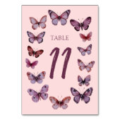 蝶のエレガントカスタムウェディング テーブルナンバー (正面)