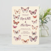 蝶のエレガントカスタムウェディング 招待状 (スタンド正面)