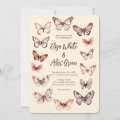 蝶のエレガントカスタムウェディング 招待状 (正面)