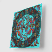 蝶のエンブレムの夢 スクエア壁時計 (傾斜)