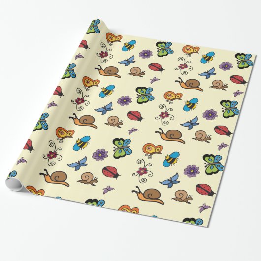 蝶のカタツムリ昆虫Thunder_Cove ラッピングペーパー (アンロールド)