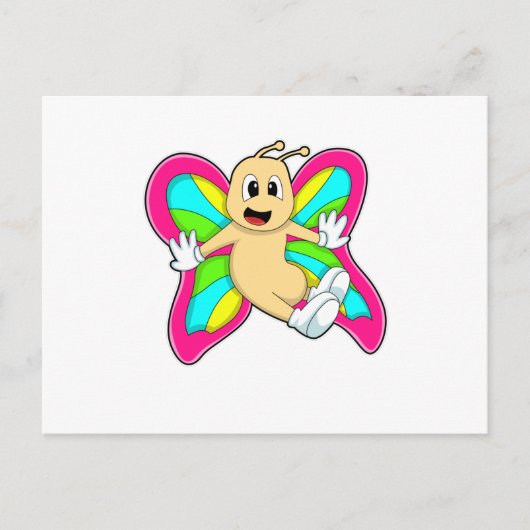 蝶のカラフルな ポストカード (正面)