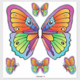 蝶のカラフルカスタムカットのビニールのシール シール