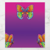 蝶のカラフルカスタムカットのビニールのシール ワインラベル (シングルラベル)