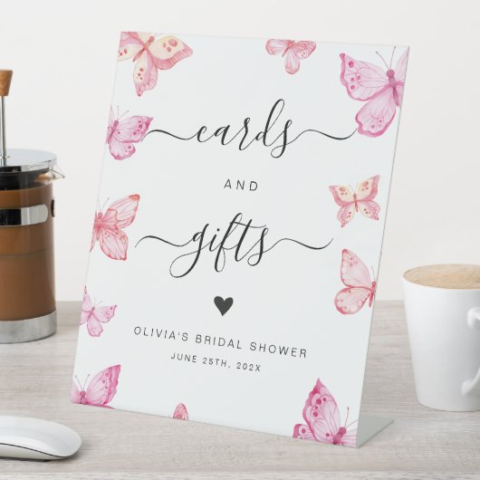 蝶のカードとギフトのサイン 台座サイン (インサイチュ)