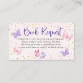 蝶のキスとベビーの希望のブックリクエスト エンクロージャーカード (正面)