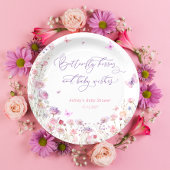 蝶のキスとベビーは赤ちゃんシャワーを願う ペーパープレート