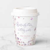 蝶のキスとベビーは赤ちゃんシャワーを願う 紙コップ (裏面)
