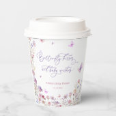 蝶のキスとベビーは赤ちゃんシャワーを願う 紙コップ (正面)