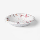 蝶のキスとベビーウィズピンクの赤ちゃんシャワー ペーパーボウル (傾斜あり)