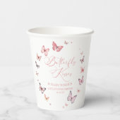 蝶のキスとベビーウィズピンクの赤ちゃんシャワー 紙コップ (裏面)