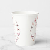 蝶のキスとベビーウィズピンクの赤ちゃんシャワー 紙コップ (右)