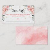 蝶のキスとベビーウィッシュおむつラッフル エンクロージャーカード (正面/裏面)