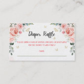 蝶のキスとベビーウィッシュおむつラッフル エンクロージャーカード (正面)