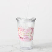 蝶のキスとベビーウィッシュガールベイビーシャワー アクリルタンブラー (裏面)