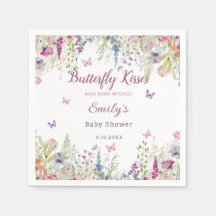 蝶のキスとベビーウィッシュガールベイビーシャワー