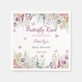 蝶のキスとベビーウィッシュガールベイビーシャワー スタンダードカクテルナプキン