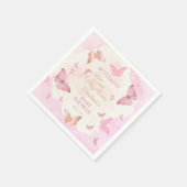 蝶のキスとベビーウィッシュガールベイビーシャワー スタンダードカクテルナプキン (角)