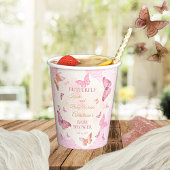 蝶のキスとベビーウィッシュガールベイビーシャワー 紙コップ