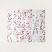 蝶のキスとベビーウィッシュシャワーの背景 タペストリー (正面(横))