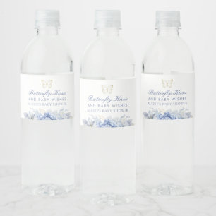 蝶のキスとベビーウィッシュボーイベビーシャワー ペットボトルラベル
