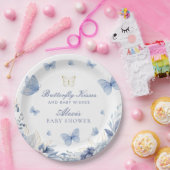 蝶のキスとベビーウィッシュボーイベビーシャワー ペーパープレート (パーティー)
