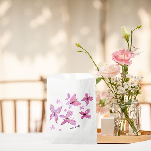 蝶のキスとベビーウィッシュ | ピンクの蝶 フェイバーバッグ